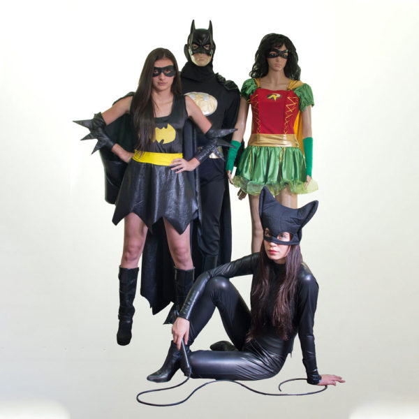 Batman, Batichica, Robin, Gatubela